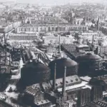 Historische Industrieanlagen am Barmbeker Gasometer im Winter