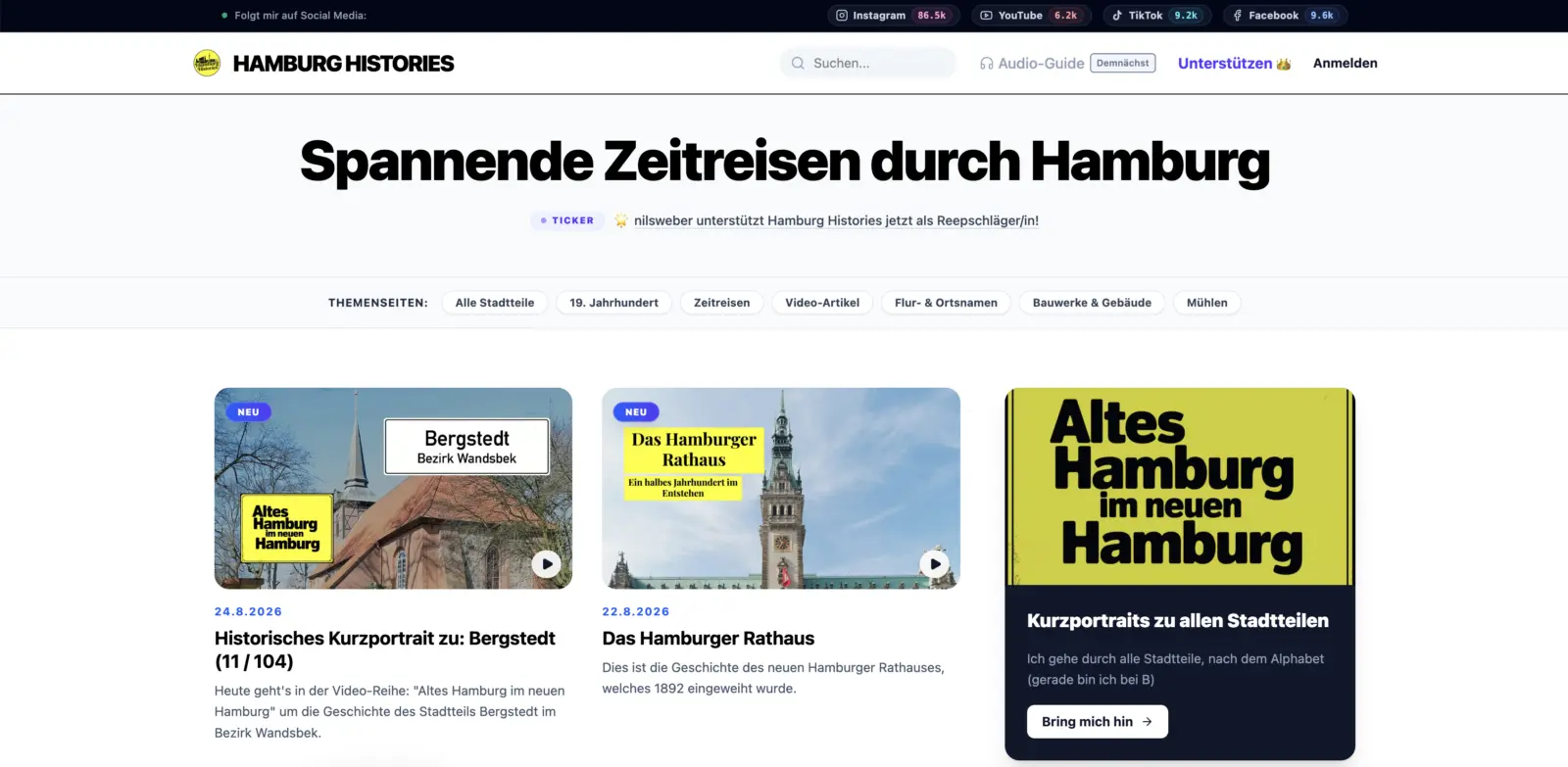 Logo und Schriftzug von Hamburg History