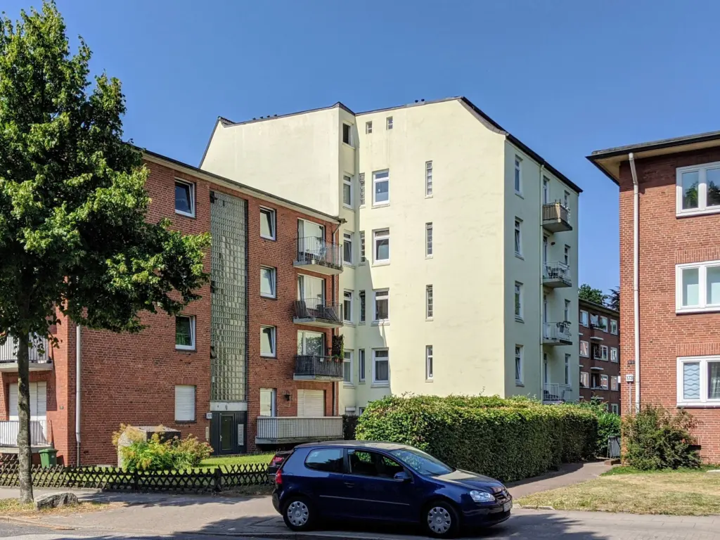 Erhaltener Schlitzbau an der Seumestraße in Hamburg-Eilbek